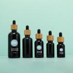 Round 5ml Bamboo Black Essential Oil Dropper Bottle