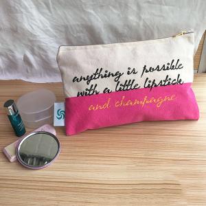Quality Cotton Canvas Cosmetic Zipper Bag Wear Resistant Printed Logo Custom Size wholesale