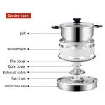 Fashion Simple Stainless Steel Hot Pot Kitchen Hotel Single Portable Alcohol