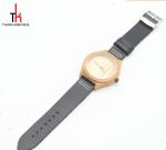Zebra Dial Modern Wood Watches With Black Leather Strap For Gentlemen