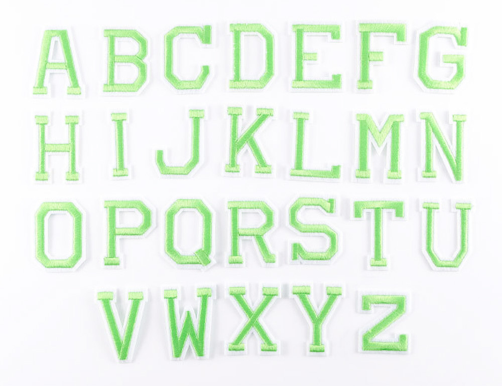 DIY Adhesive Letter Patches Iron On Backing Cotton Polyester Material