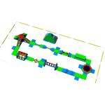 Durable 0.9mm PVC Tarpaulin Inflatable Lake Water Park Green , Blue And Red