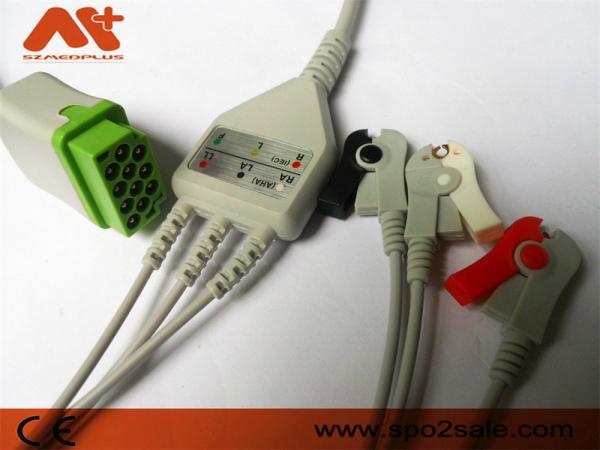 GE Healthcare > Marquette Compatible 3 Lead Clip Direct-Connect ECG Cable -