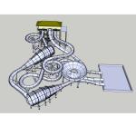 Fiberglass Combination Big Water Slide For Amusement Park Outdoor
