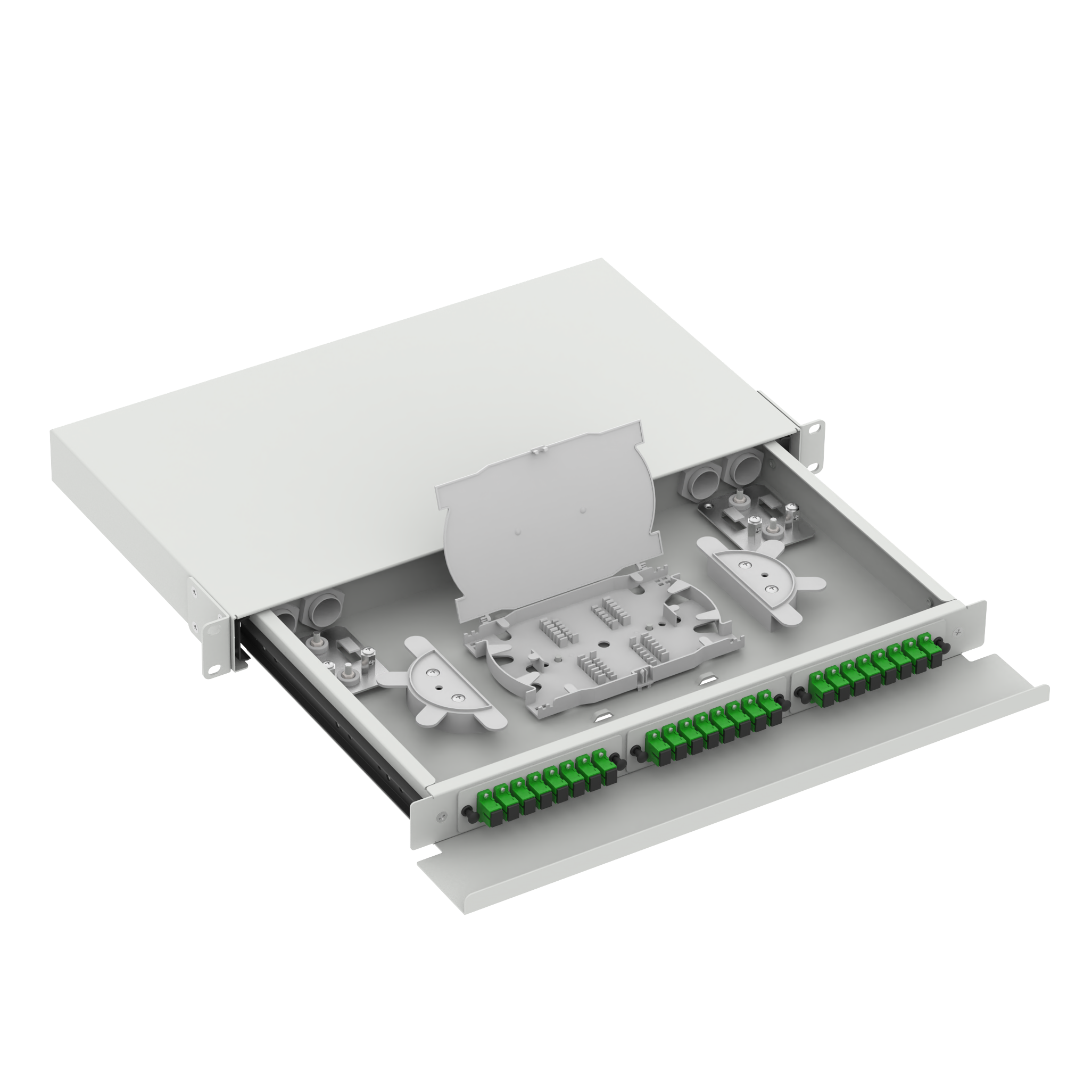 SC Type 1U 24 Port Optic Fiber Distribution Patchpanel for FTTX White and ' Choice