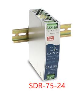 Quality SDR-75-24 Meanwell Din Rail Power Supply 12V 24V 48V 85%-89% wholesale