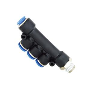 Quality PKD Five Way male R thread Tube Dia - down Tee Brass Plastic Air Tube Fitting wholesale