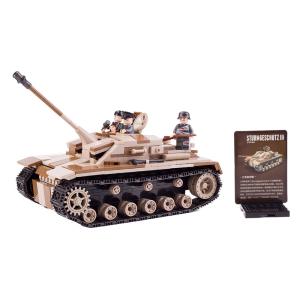 Quality Children gifts military armor weapon German assault No.3 desert field tank building blocks toys wholesale