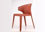 Red Coloured Plastic Dining Chairs Stain Resistant Nordic Style