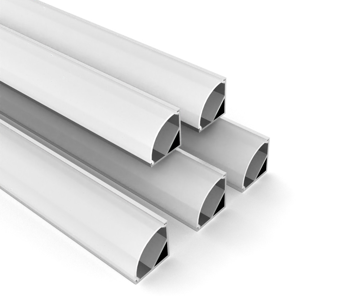 PMMA 1m 2m 3m IP20 Led Corner Aluminum Profile For 10mm Strip
