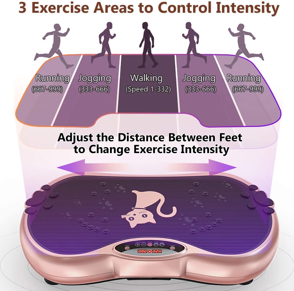 180W 999 Levels Vibration Plate Exercise Machine Whole Body Training High Speed