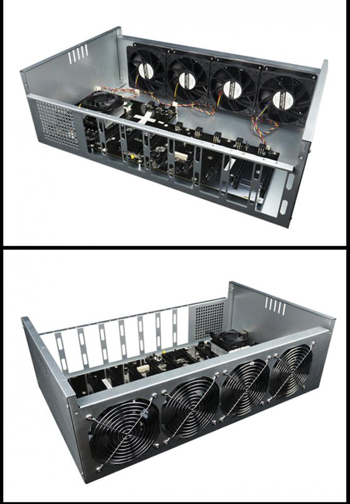 BTC ETH GPU Mining Rig Machine , AMD A68 8 Gpu Mining Rig Frame 7