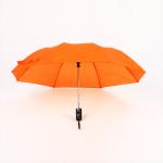 Orange Collapsible Golf Umbrella , Lady Fashion Windproof 2 Fold Umbrella