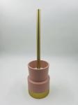 Polyresin Bathroom Countertop Accessories Pink Color With Stepping Toilet