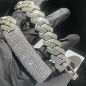 Quality Jewelry Moissanite Hip Hop Cuban Chain 925 Sterling Silver Vvs Diamond Silver 20mm Mens wholesale