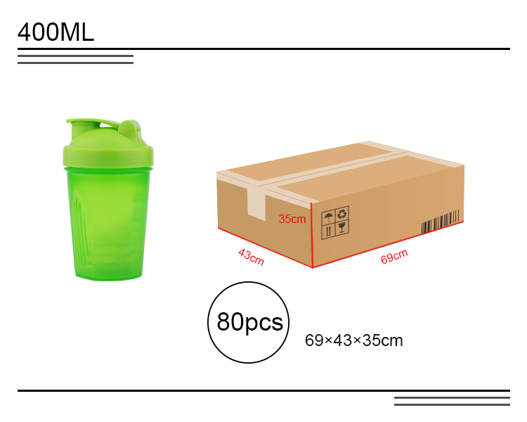Sport Custom Logo Design Protein Shaker With Mixer Ball Water Bottle Shaker Bottle For Gym Outdoor 400ml