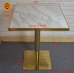 Artificial Stone Top Restaurant Coffee Table With Stainless Steel Base