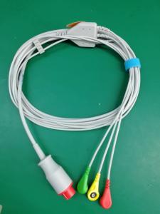 Quality Bionet ECG Cable 3 Leads Round 8Pin Red Connector With IEC Standard wholesale