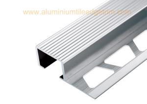 Quality Exterior Aluminium Stair Tread Nosing Anodized Matt Silver For Ceramic / Wood Covering wholesale