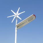 Aluminum Material All In One Solar Led Street Light Wind Hybrid System 80 Watt