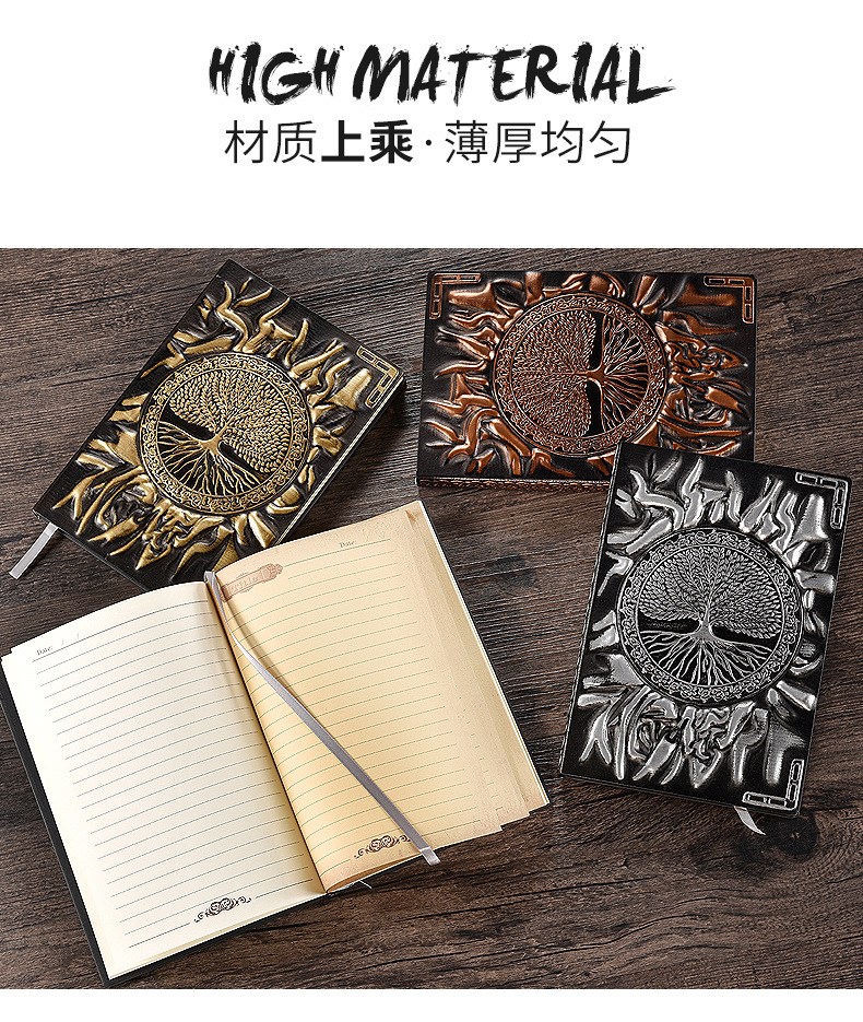 Business Notetaking Hardcover Notepad with Color PU Leather Cover and Custom Design
