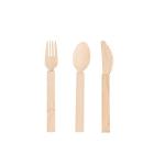 25Pcs Disposable Natural Bamboo Picnic Forks Knives