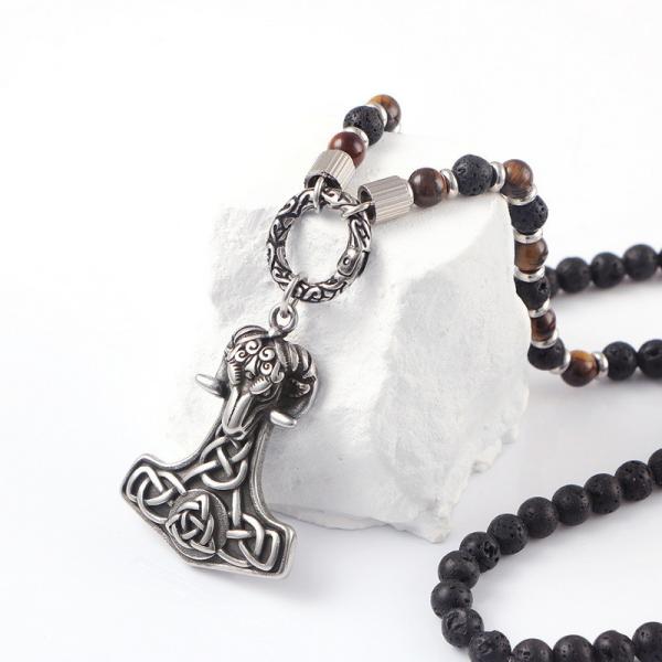 Halloween Punk Ram Casting Fashion Pendant Trendy Explosive Beaded Necklace