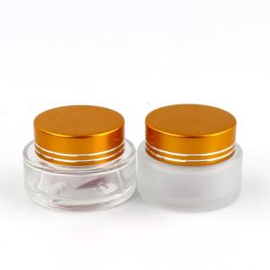 Quality Airless Glass Beauty Cream Jars Aluminium / Plastic Cap 25-65mm Height wholesale