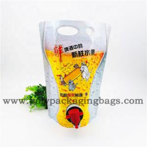 Quality 1L Stand Up Liquid Spout Bags With Butterfly Valves / Spigot For Wine Juice wholesale