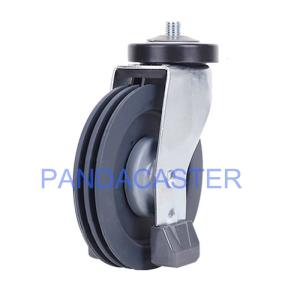Quality Gray Shopping Cart Casters 125mm 5 Inch Threaded Stem Casters wholesale
