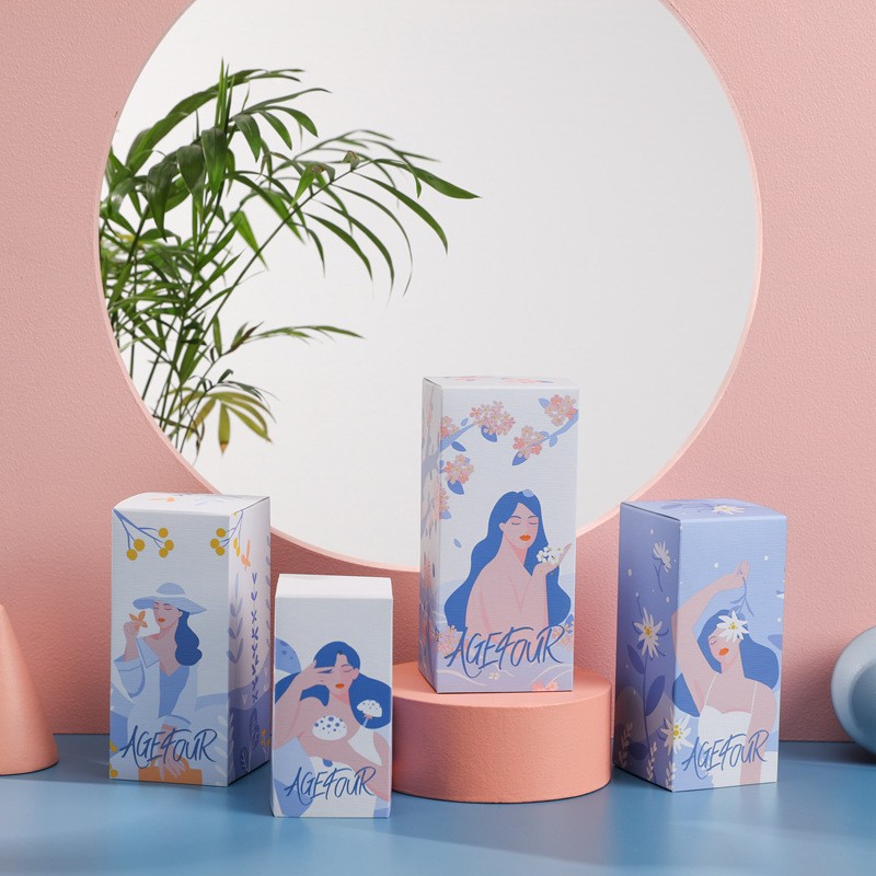 Coated Paper Luxury Cosmetic Packaging Box , Skin Care Gift Box Custom Logo