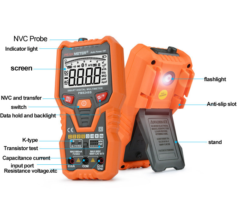 NCV Detection Auto Range Digital Multimeter Multifunctional Stable Performance