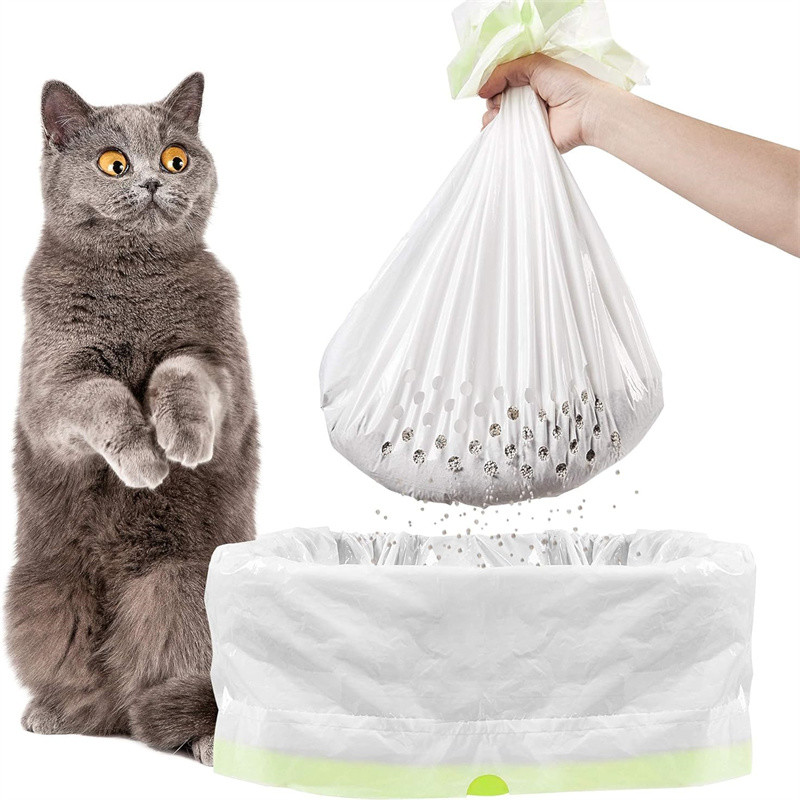 Portable Biodegradable Cat Litter Tray Bags Printed Custom Plastic Liner Eco Friendly Roll