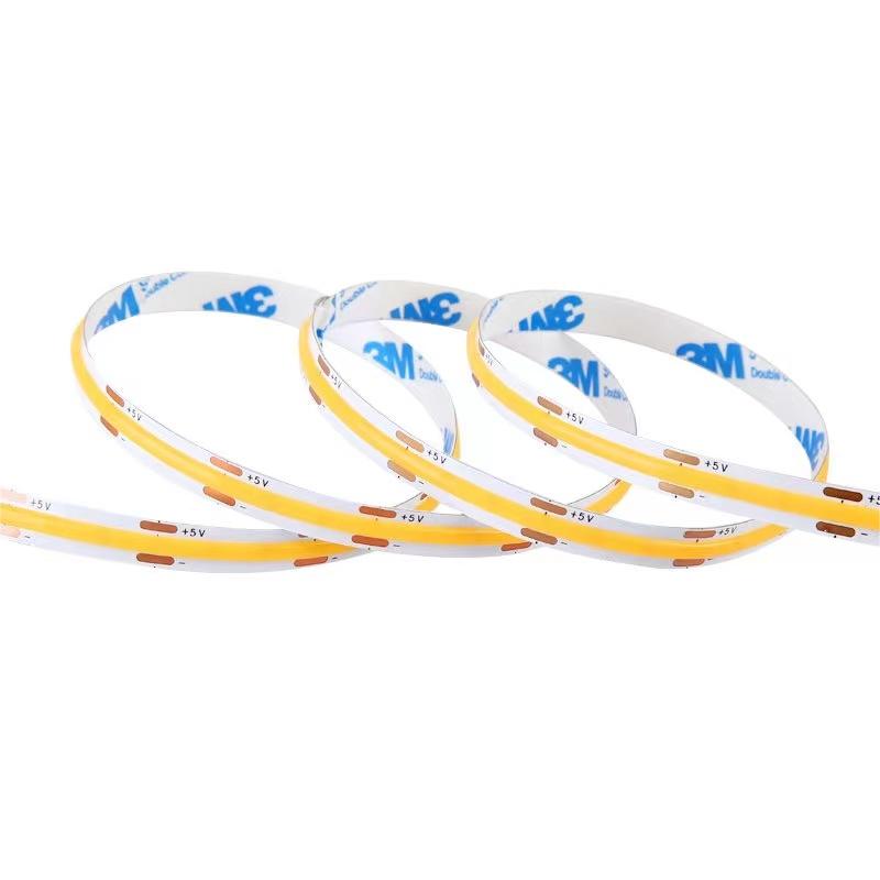 880lm Ra90 Flexible COB LED Strip Light for High Density 5V 300 LED/m Kitchen Backlight