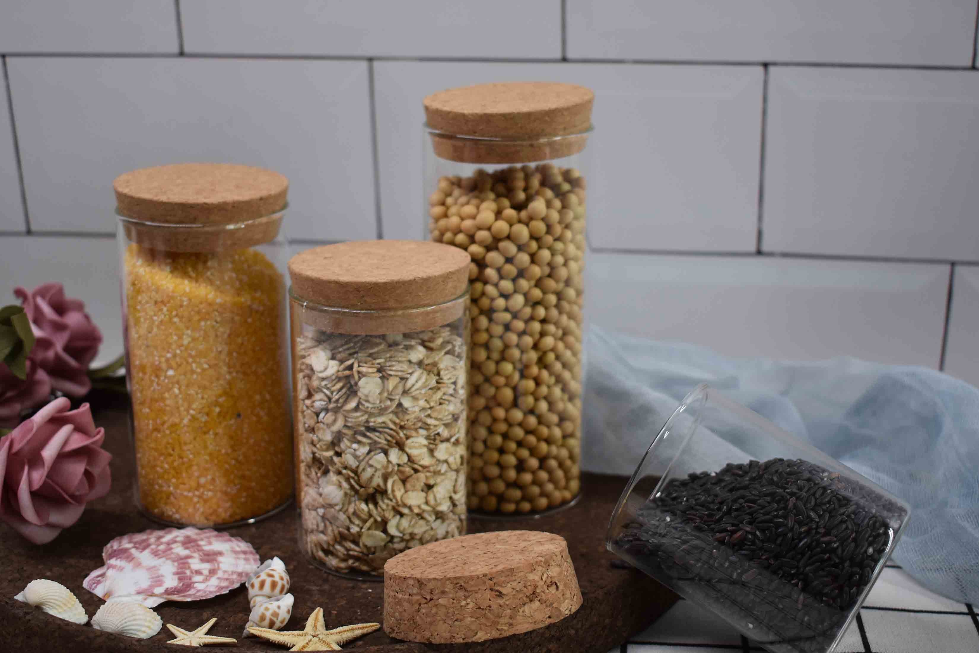 DIY Custom Natural Cork Lids Stoppers For Glass Storage Jars