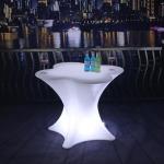Single Pedestal Illuminated Bar Furniture / Rechargeable LED Bar Table