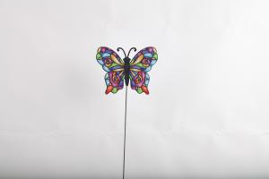 Quality Hollow Out Colorful Metal Butterfly Outdoor Garden Decorations with Glass Beads wholesale