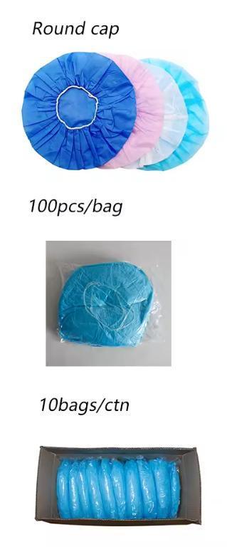 Disposable Hair Net Stretch Dust Non Woven Disposable SPA Spray Tanning Caterpillar Cellucap Cuffia TNT Verde Bouffant Caps