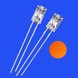 Quality 5mm 2Hz 1/6 Duty Cycle 12V Clear Orange Color 600nm 1200mcd 90deg Resistor Integrated Flangeless Concave Flashing LED wholesale