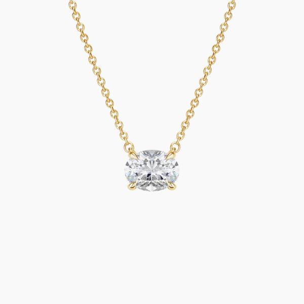 Oval Cut 5A White Cubic Zirconia Shiny Gemstone Pendant Necklaces for Women