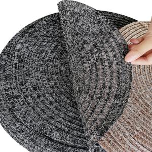 Quality Non-Slip PVC Woven Individual Table Mat for Commercial Buyers Caterers Canteens Blue wholesale