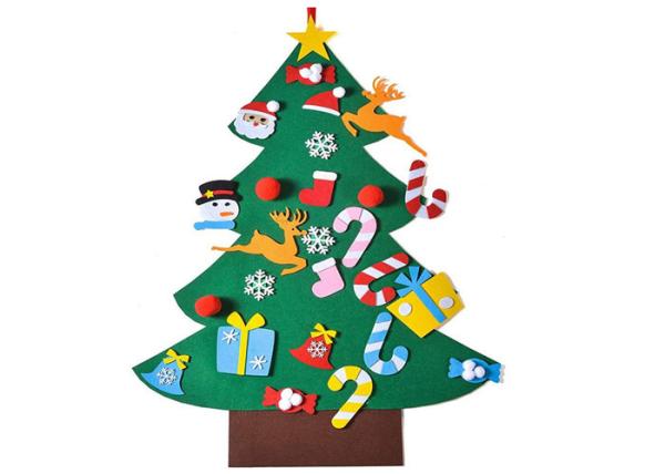 Custom Wall Hanging Felt Christmas Decorations With 26pcs Detachable Christmas