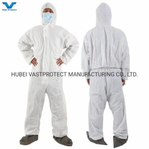 Quality Anti-Slip Grey Bootcover Disposable Coverall for Male Workers in Stress Environments wholesale