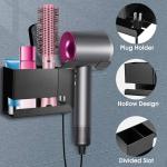 Hair Dryer Stand Wall Mounted Blow Dryer Organizer for Bathroom ISO9001 Rohs CE