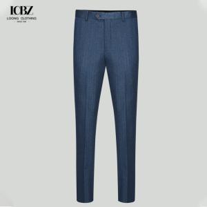 Quality Grey Stretch Cotton Twill Work Trousers for Men's Business Formal Wear Slim Fit Pants wholesale