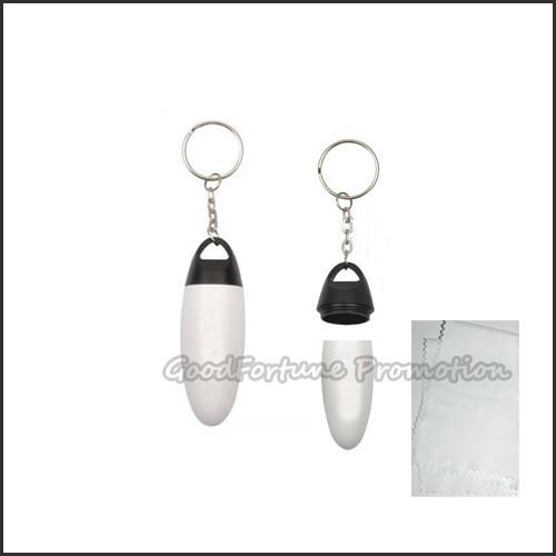 customed logo Eco ABS eyeglass lens cleaning cloth keychain holder keyrings