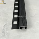 Aluminum Edge Anti Slip Stairs Matt Black Ceramic Tile Trim Pieces Bullnose Tile