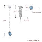 2.3in 3.7g Tassel Drop Earrings Unisex Alloy Drop Diamond Flower Earrings