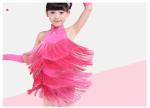 New style children tassel Latin dance costumes performing dress uniforms girls