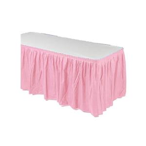 Quality Custom Disposable Plastic Table Skirts , Ruffled Rectangle Table Skirt wholesale